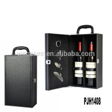 Nouvelle boîte de vin en cuir de luxe arrivée pour 2 bouteilles de l’usine de la Chine